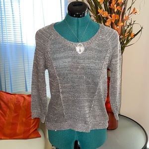 Candies | Gray Marble Sequin Hi-Lo Sweater